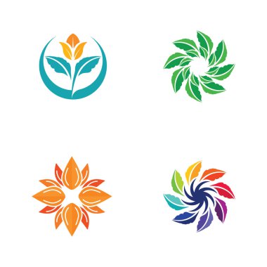 Doğal Refah Markalaşması için Çiçek İlham Veren Vektör Logosu