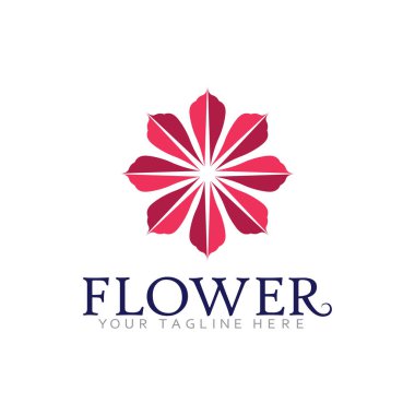 Botanik Zarafet ve Zarafet ile Soyut Petal Logo Vektörü