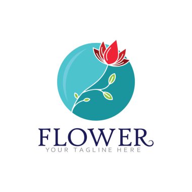 Organik Çiçek Markası için Hassas Çiçek Logosu Vektörü