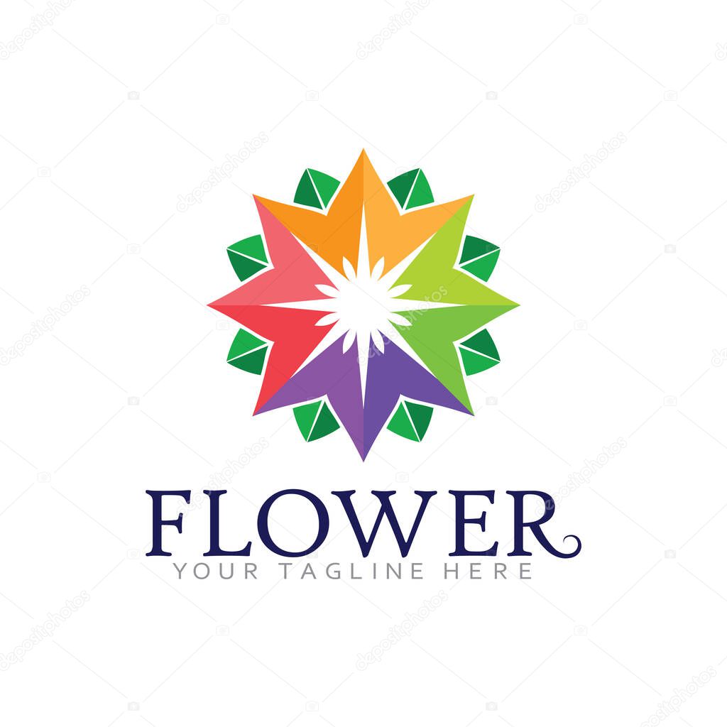 Whimsical Flower Logo Vector in Fresh Springtime Theme