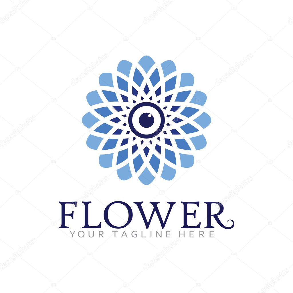 Natural Beauty Flower Logo with Botanical Illustration Style