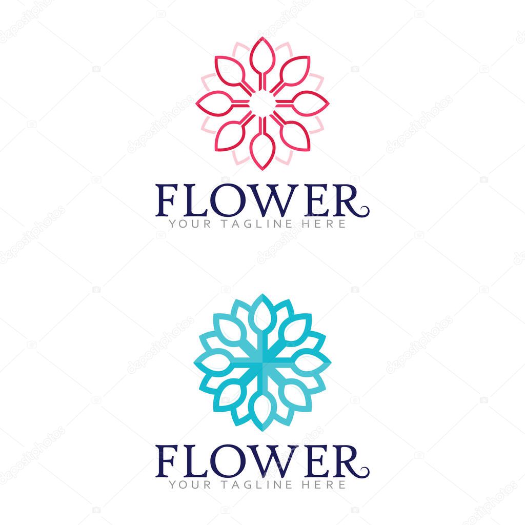 Beauty Spa Logo Design with Elegant Botanical Flower and beauty