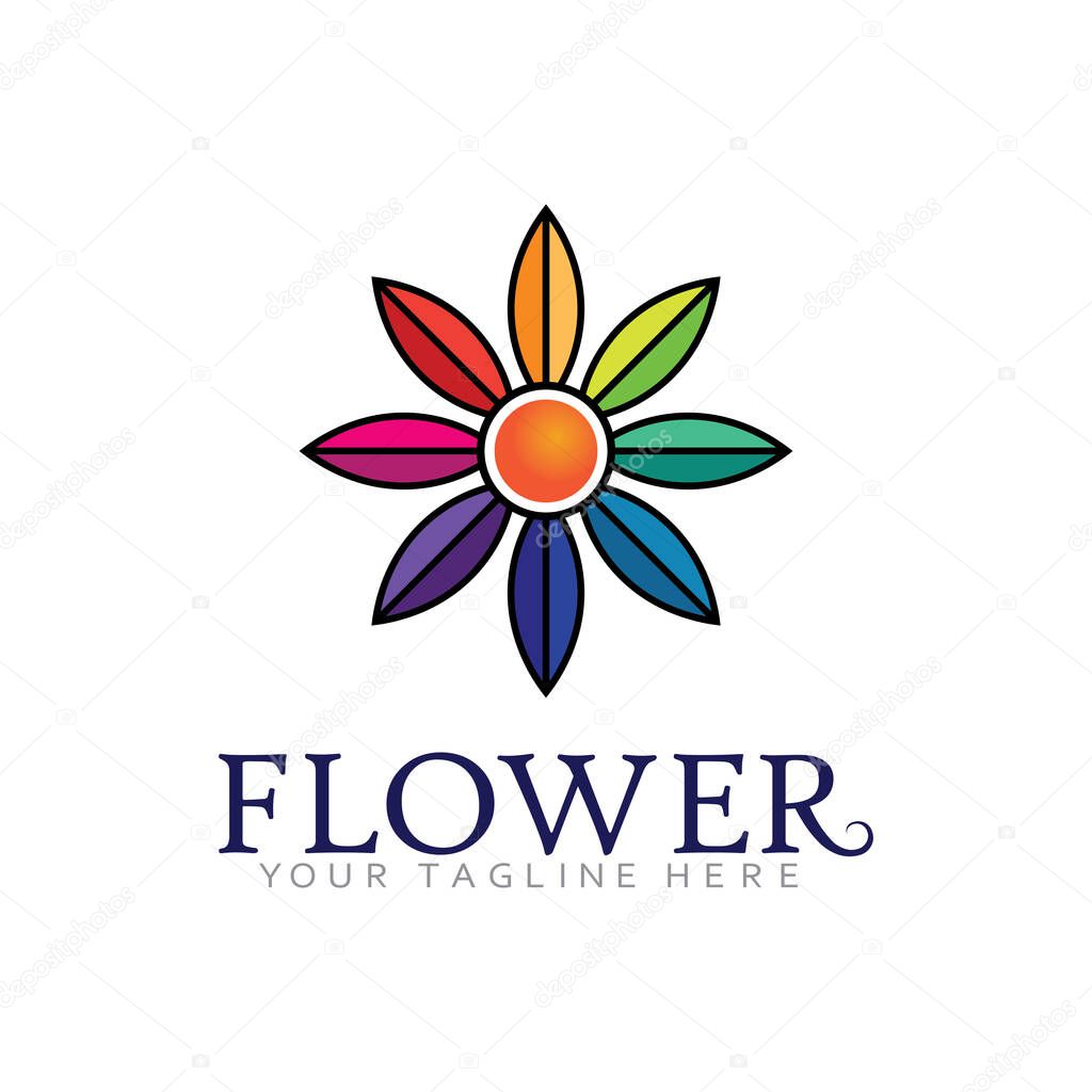 Beautiful Flower Emblem for Eco Nature Inspired Branding Logo