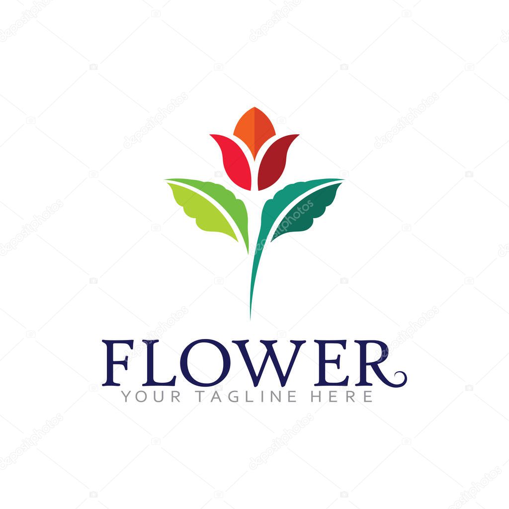 Colorful Blooming Flower Icon Design for Natural Beauty Logo