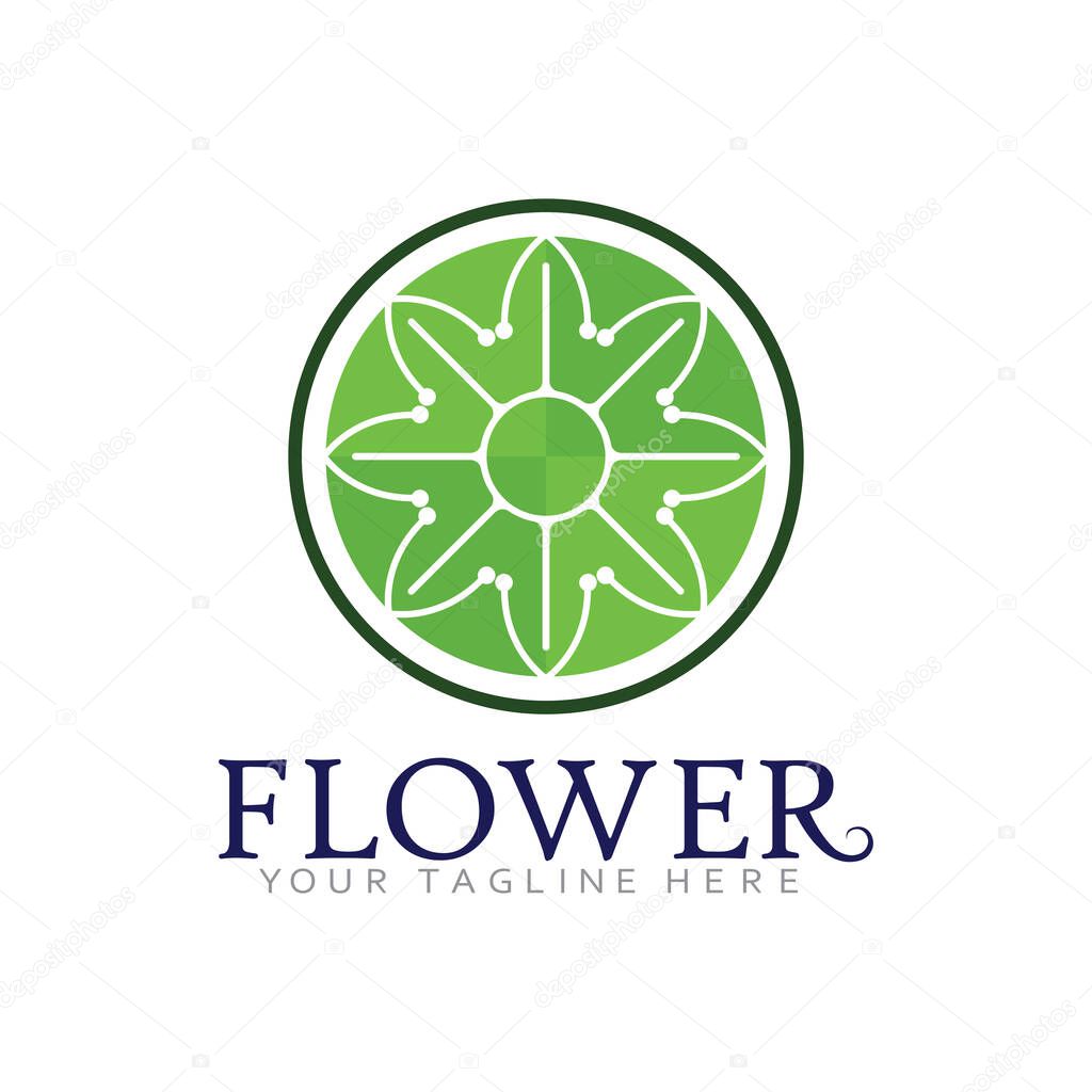 Vintage Floral Logo Design with Romantic Garden Nature Elements