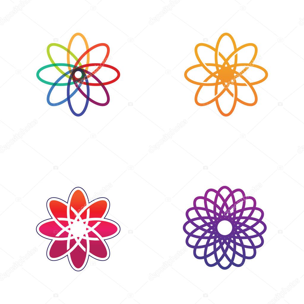 Minimalist Flower Icon Logo in Soft Nature Tones Vector