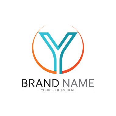 Modern Tipografi ve Brand için Soyut Elementlere sahip yaratıcı Y logosu