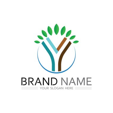 Soyut Form ve Yaratıcı Bileşimi ile Eşsiz Y Şekli Vektör Logosu Tasarımı