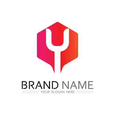 Marka ve İş Kimliği için Özel Görünüm Y logosuna sahip sofistike monogram