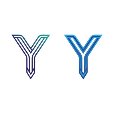 Basit ve Stil Vektör Tasarımı Konseptli Y Harfi Logo Şablonu