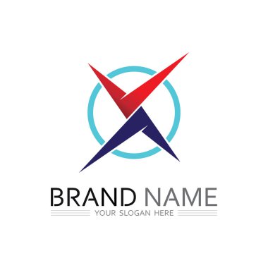 Yaratıcı İş İçin Modern Satır Sanat Stili Minimalist X Logosu