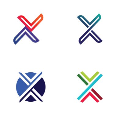 Teknoloji Başlangıç Markalaşması ve Vektör Logosu Koleksiyonu için Geleceğin X Simgesi Tasarımı