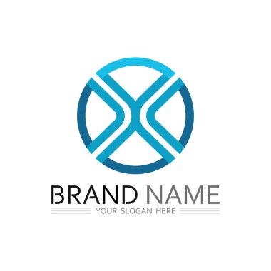 Soyut Sanat ve Harf Tasarım Elementleri ile Tarz Vektörü X Logosu Konsepti