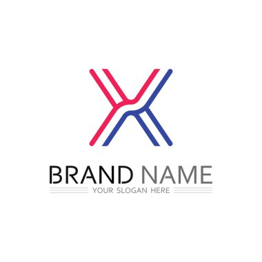 Grafik için Soyut Biçimli Sanatsal X Harfli Logo Tasarımı