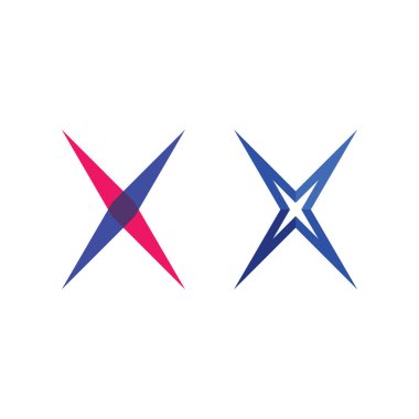 Markalaşma Kimliği ve Yaratıcı İş Sunumu için X Şekli Vektör Logosu