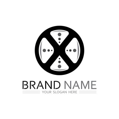 İş ve Tasarım İçin Düz Vektör Biçiminde X Monogram Simgesi Logosu