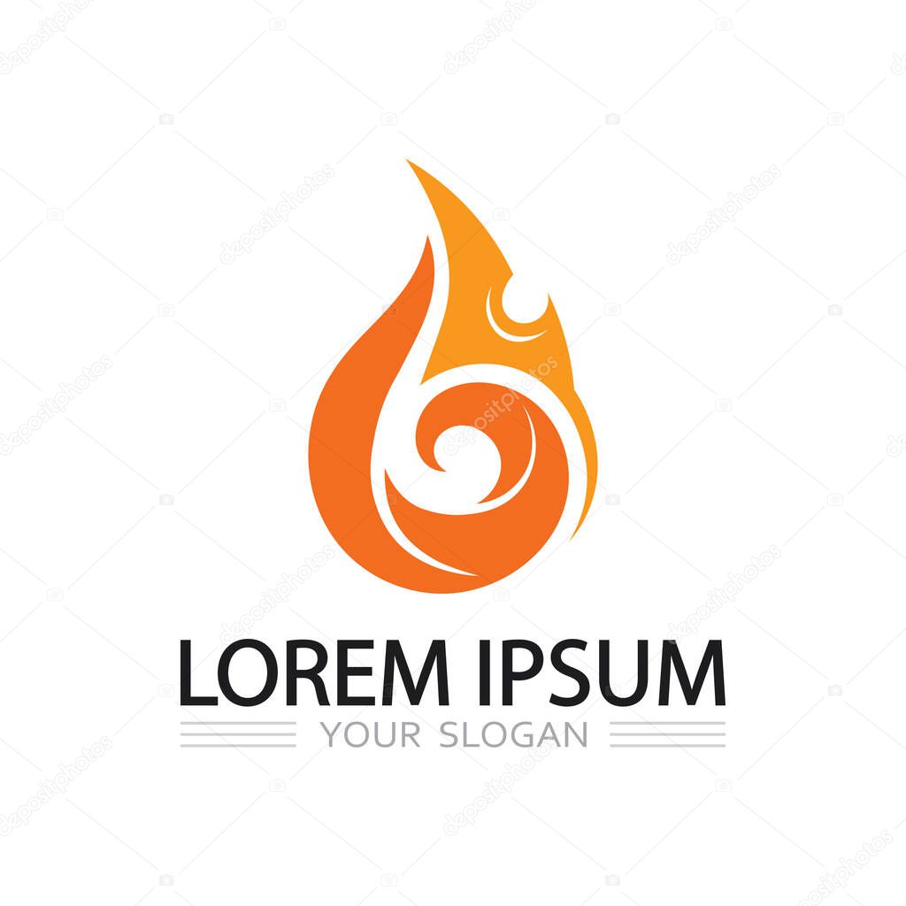 Fire logo with spark effect and bold lines for modern startup businesses