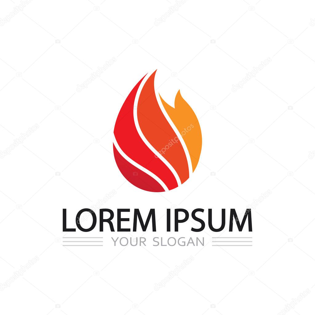 Elegant fire flame vector emblem logo perfect for restaurant or spicy brands