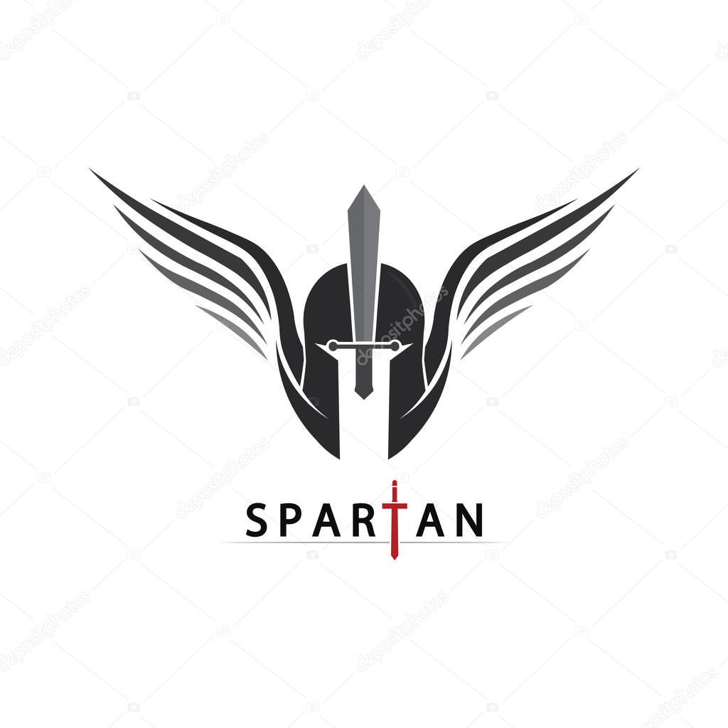 Powerful Spartan Icon Vector for Military Helmet Logo and Ancient Hero Design