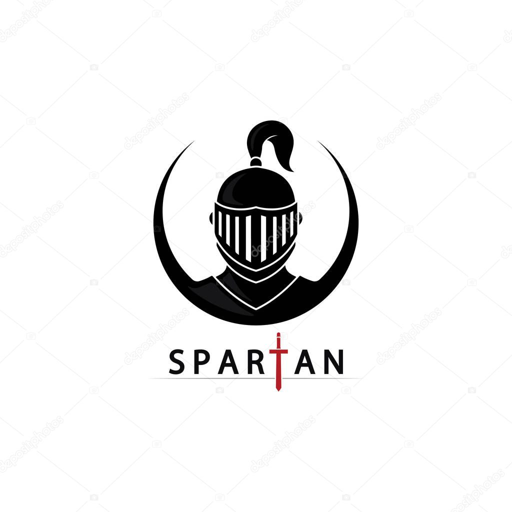 Heroic Gladiator Shield Vector Logo with Classic Helmet and Ancient Warrior Icon