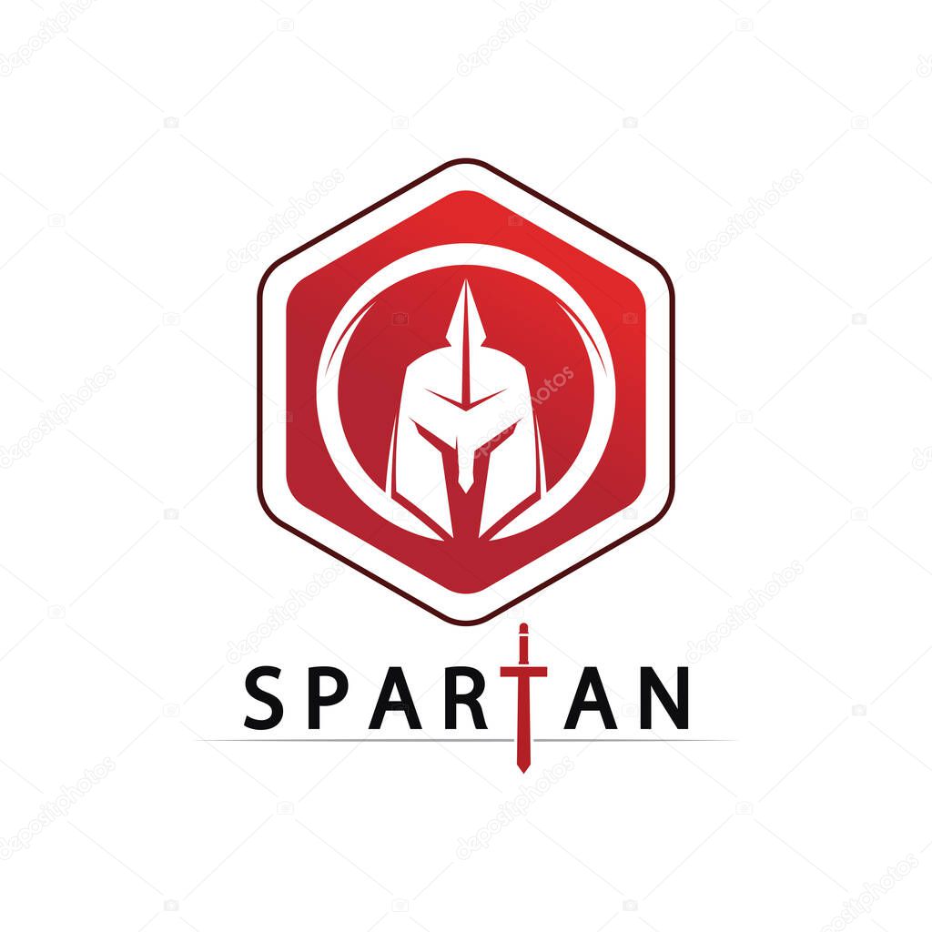 Gladiator Character Vector Logo in Battle Pose with Roman Armor and Shield Icon