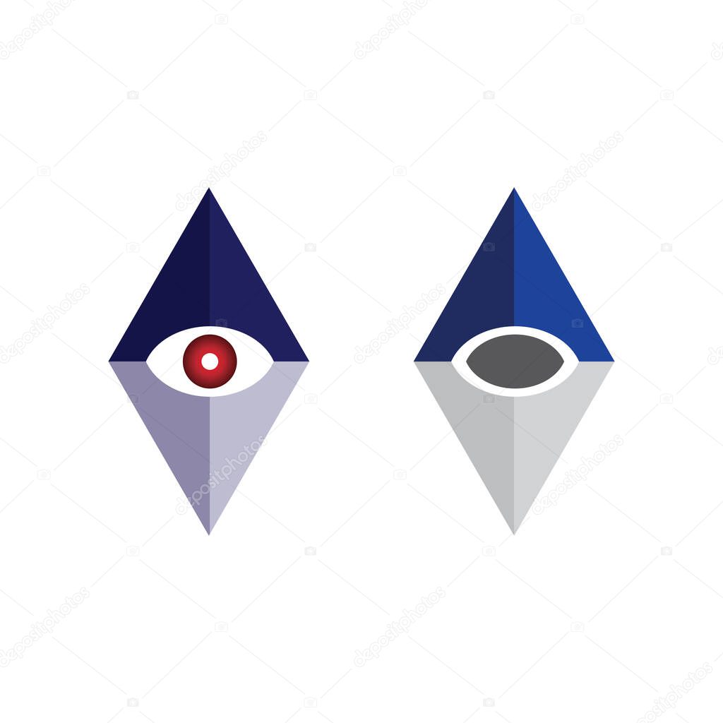 Corporate Letter Logo Inside Triangular Prism Shape with Abstract Vector Icon Style
