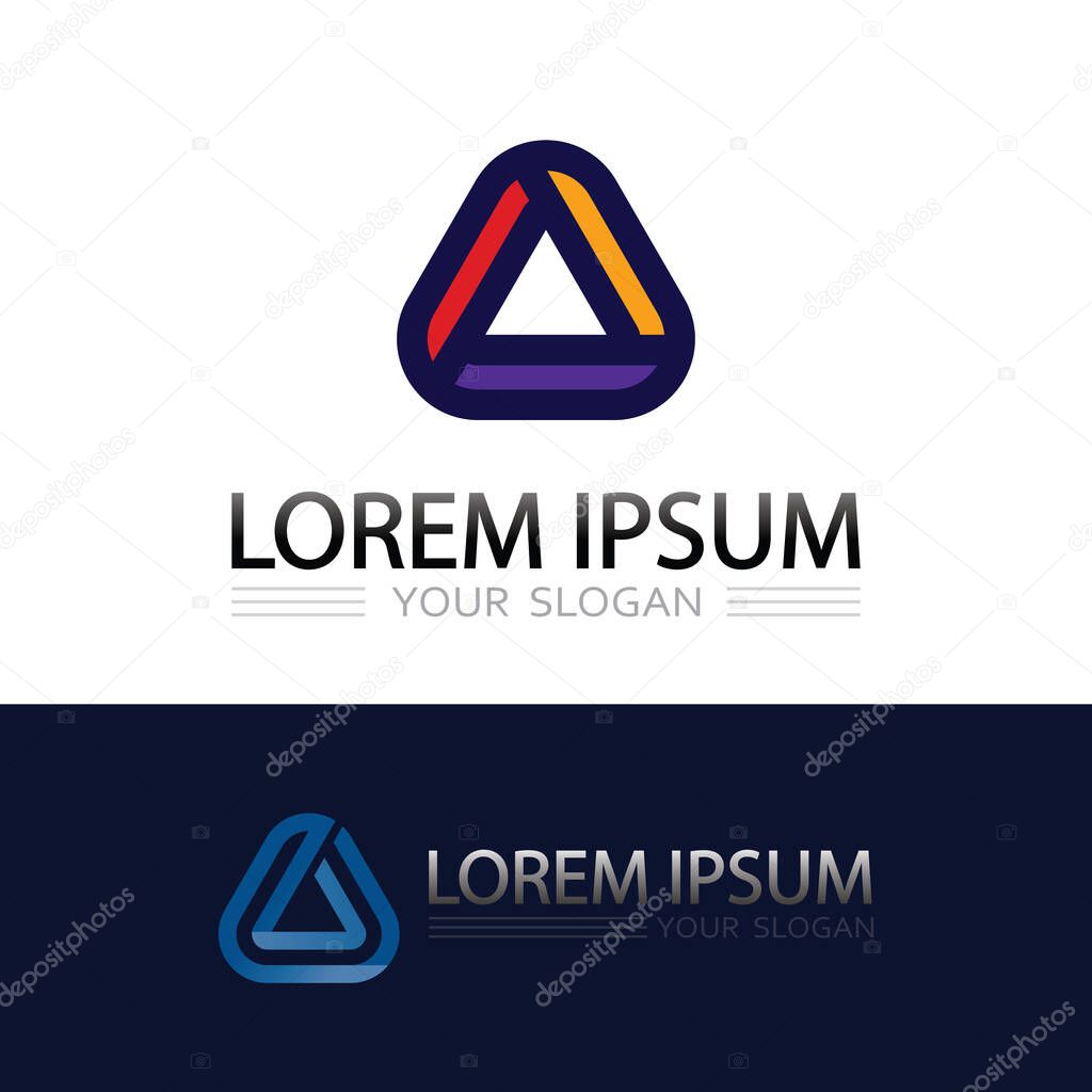 Creative Triangle Letter Logo Design with Modern Prism-Inspired Abstract Vector Icon Style