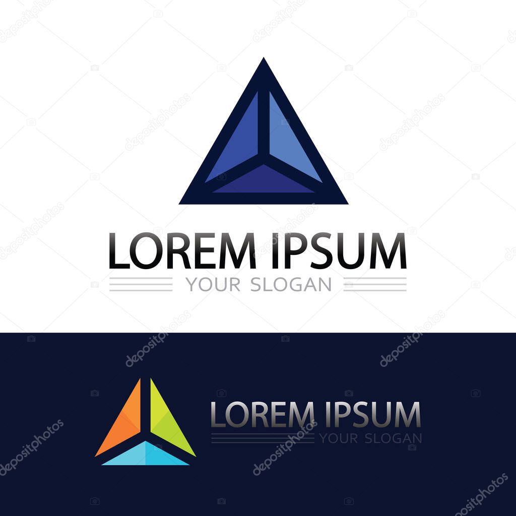 Unique Lettermark Triangle Logo with Futuristic Prismatic Gradient and Sharp Geometry Element