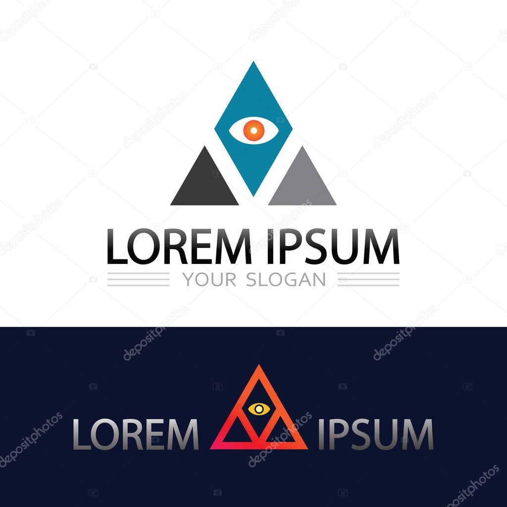 Elegant Geometric Letter Logo Design with Triangle Prism Symbol for Modern Branding