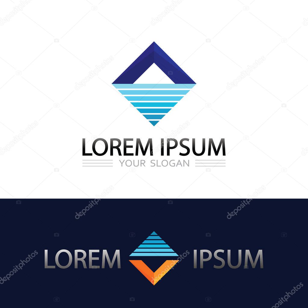 Simple Triangle Letter Icon with Prism Light Effect and Geometric Vector Logo Shape