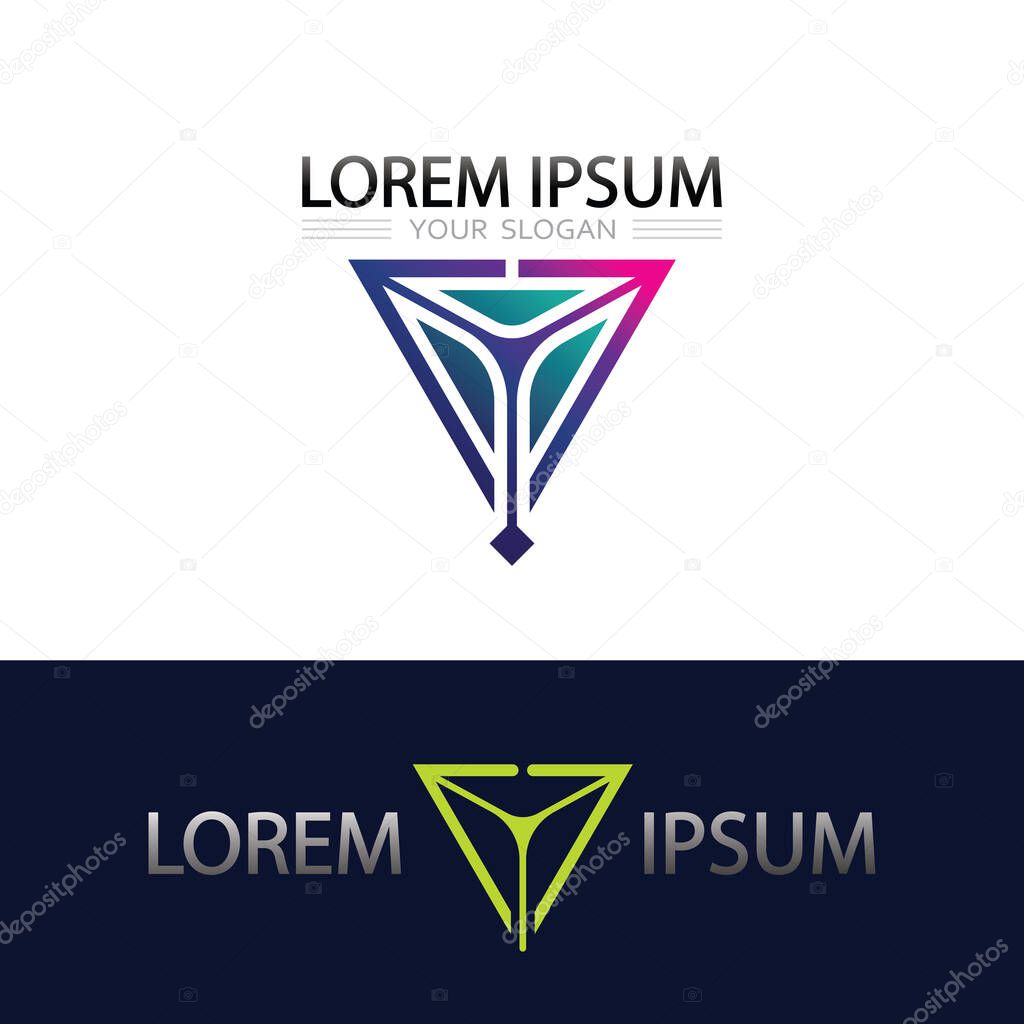 Premium Letter Inside Triangle Logo with Modern Prism Concept in Vector Icon Format