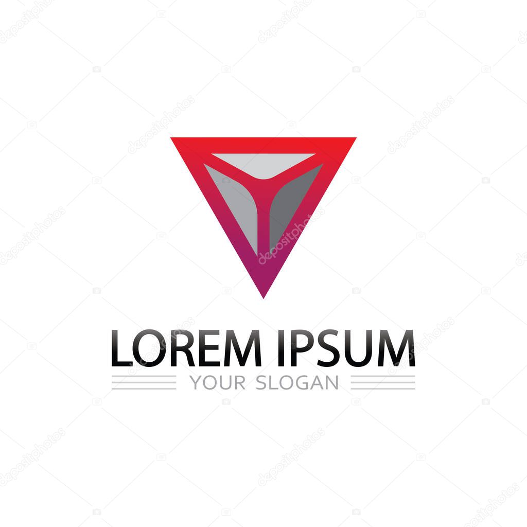 Prism Triangle Monogram Logo Design with Clean Lines and Vector Letter Icon Concept