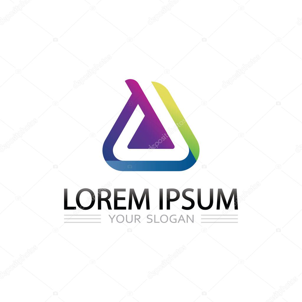 Triangle Alphabet Logo Vector with Prismatic Effects and Sharp Geometric Symmetry