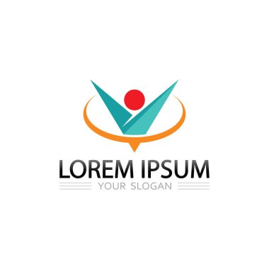 Modern Küresel Takım Organizasyonu için Çeşitlilik İnsanlar Icon Logo Tasarımı