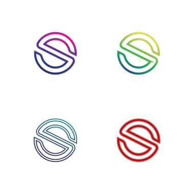 Ticari Logo Tasarımı İçin Dinamik Vektör Biçiminde S Harfi Sembolü