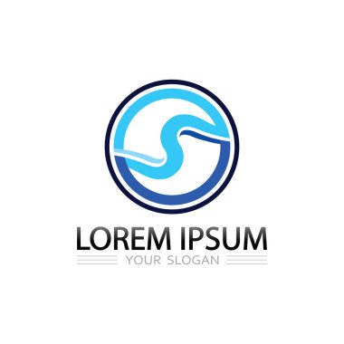 Modern aqua şirketi veya girişimi için mavi dalga girdap soyut logo tasarımı