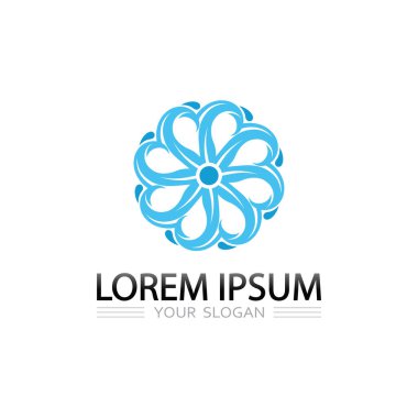 Temiz su markası için minimalist okyanus dalgası grafik vektör logosu tasarımı