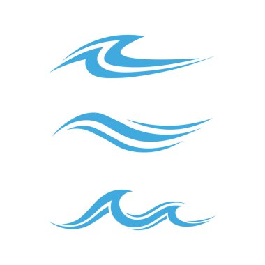marka kimliği için pürüzsüz su şekilli dalga hareketi vektör logosu tasarımı