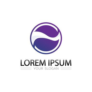 Yaratıcı iş kimliği için dinamik eğimli dalga suyu logo vektör tasarımı simgesi