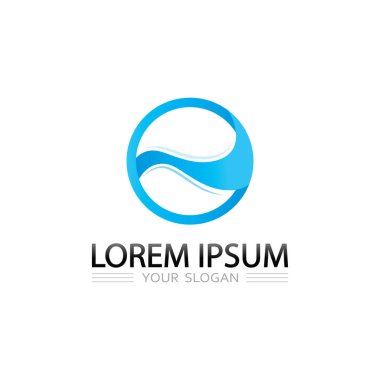 Yaratıcı markalaşma ve kimlik için modern su dalgası logo vektör simgesi tasarımı