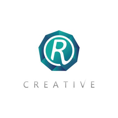 Markalaşma ve kurumsal kimlik için profesyonel asgari harf R monogram logosu kavramı