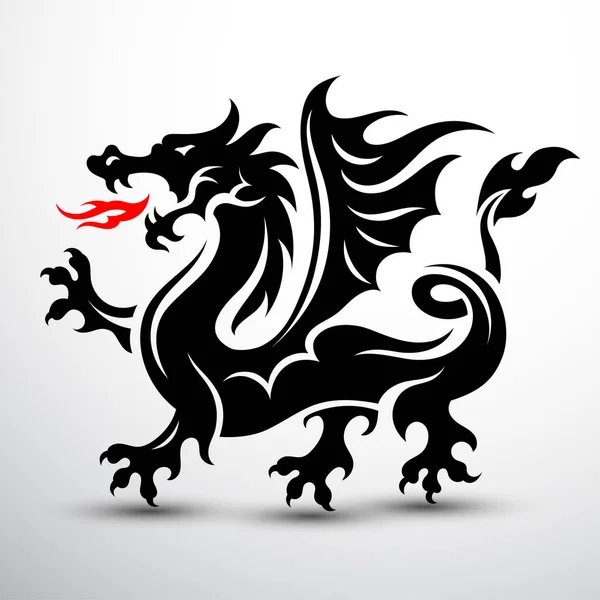 Diseño Símbolo Dragón Chino Ilustración Vectorial — Vector de stock