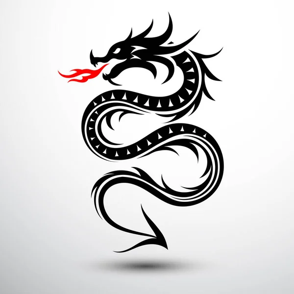 Chinese Dragon Symbol Vector Illustration — Stock vektor
