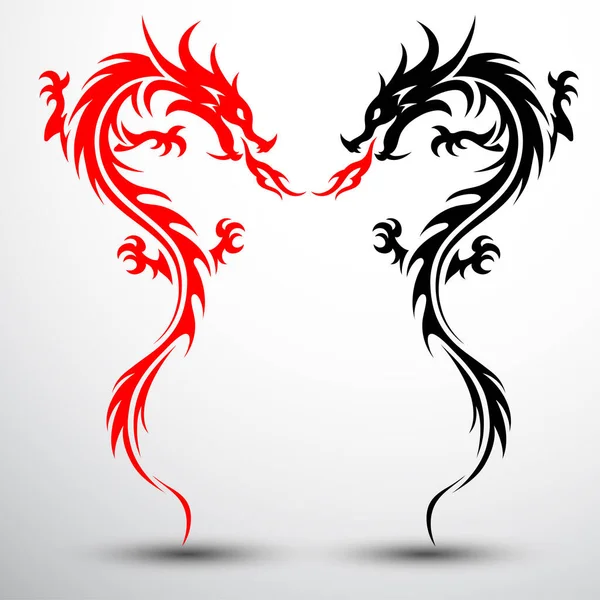 Chinese Dragon Symbol Vector Illustration — Stockvektor