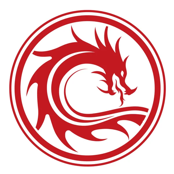 Símbolo Diseño Dragón Chino Ilustración Vectorial — Vector de stock