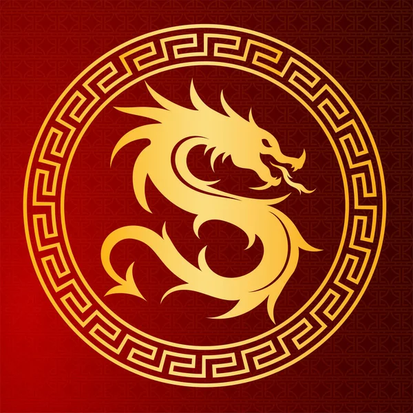 Chinese Dragon Design Symbol Vector Illustration — Stock Vector