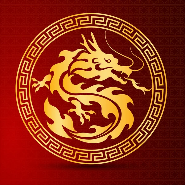 Chinesischer Drache Design Symbol Vektorillustration — Stockvektor