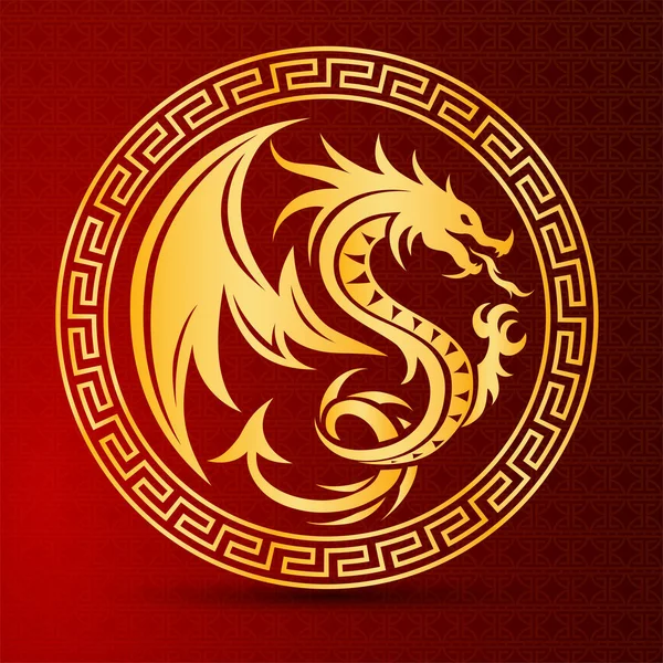 中国の龍のデザインシンボル ベクトルイラスト — ストックベクタ