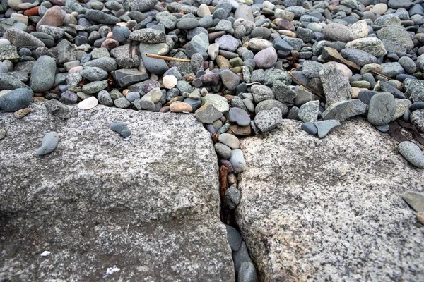 Detailní Pohled Vysokého Úhlu Hladké Šedé Barevné Kameny Velké Skály — Stock fotografie