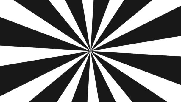 Czarno Białe Linie Promieniowe Tło Ruchem Obrotowym — Wideo stockowe